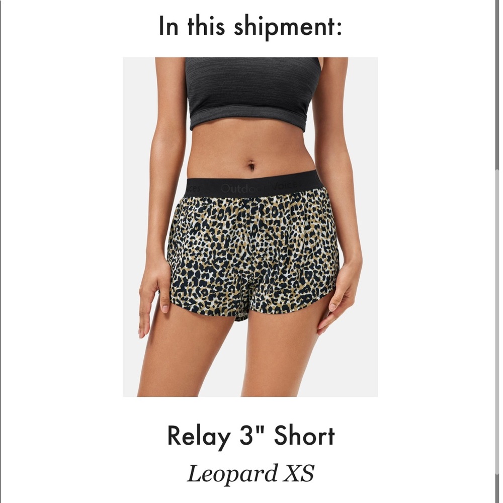 Outdoor Voices Relay 3 Inch Shorts in Leopard XS